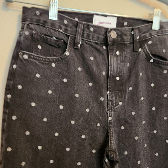 Current/Elliott The Vintage Cropped Slim Black Polka Dot Jeans Size 31 - Picture 3 of 13